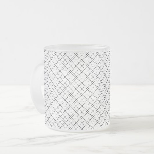 Monochrome Geometric Texture|Seamless Diamond Look Matglas Koffiemok (Voorkant links)