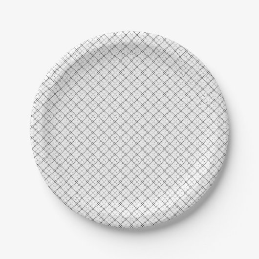Monochrome Geometric Texture|Seamless Diamond Look Papieren Bordje (Voorkant)