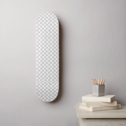 Monochrome Geometric Texture|Seamless Diamond Look Persoonlijk Skateboard (Muurkunst)