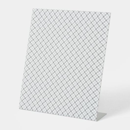 Monochrome Geometric Texture|Seamless Diamond Look Reclamebord Met Voetstuk (Voorkant)