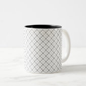 Monochrome Geometric Texture|Seamless Diamond Look Tweekleurige Koffiemok (Voorkant rechts)