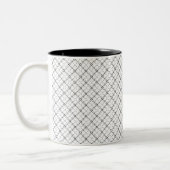 Monochrome Geometric Texture|Seamless Diamond Look Tweekleurige Koffiemok (Links)