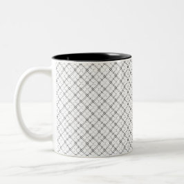 Monochrome Geometric Texture|Seamless Diamond Look Tweekleurige Koffiemok
