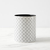 Monochrome Geometric Texture|Seamless Diamond Look Tweekleurige Koffiemok (Center)
