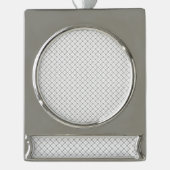 Monochrome Geometric Texture|Seamless Diamond Look Verzilverd Banner Ornament (Voorkant)
