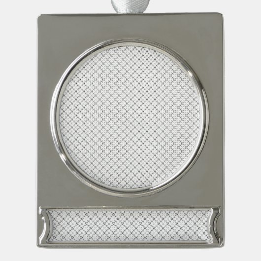 Monochrome Geometric Texture|Seamless Diamond Look Verzilverd Banner Ornament (Voorkant)