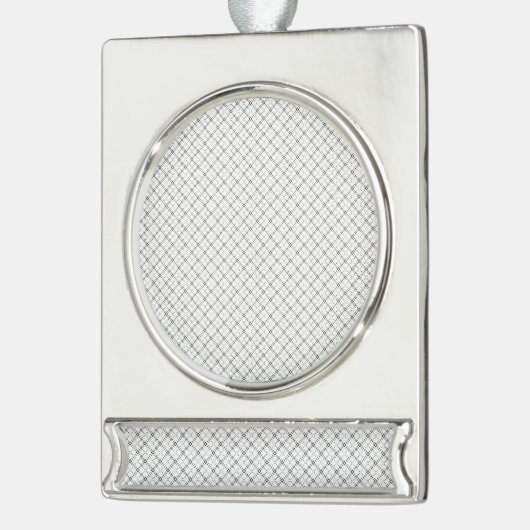 Monochrome Geometric Texture|Seamless Diamond Look Verzilverd Banner Ornament (Links)