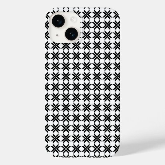 Monochrome Geometrie Stroom Zwart & Wit Abstract Case-Mate iPhone Case (Achterkant)