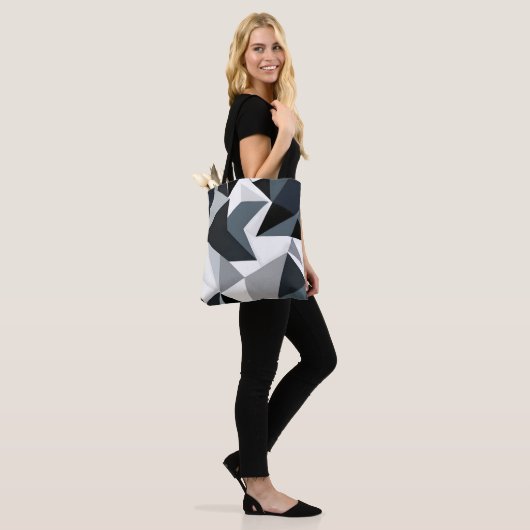 Monochrome geometrie tote bag (Op model)