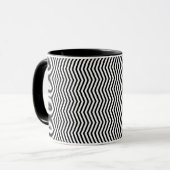 Monochrome Geometrische Lijnen Combo Mok (Voorkant links)