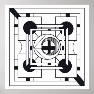 Monochrome Geometrische Minimalistische Abstracte Poster