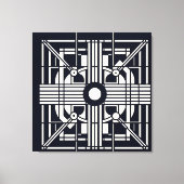 Monochrome geometrische symmetrie – Abstracte lijn Canvas Afdruk (Voorkant)
