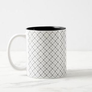 Monochrome geometrische textuur Naadloos diamant u Tweekleurige Koffiemok