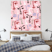 Monochrome gezichten canvas afdruk (Insitu (Slaapkamer))
