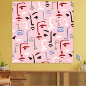 Monochrome gezichten canvas afdruk (Insitu (Woonkamer))