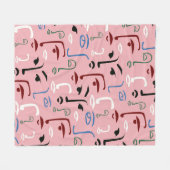 Monochrome gezichten fleece deken (Voorkant (Horizontaal))