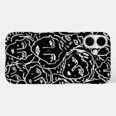 Monochrome Gezichten iPhone Case – Abstracte Line  (Achterkant (horizontaal))