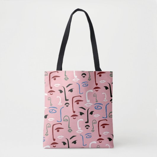 Monochrome gezichten tote bag (Voorkant)