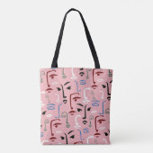Monochrome gezichten tote bag (Achterkant)