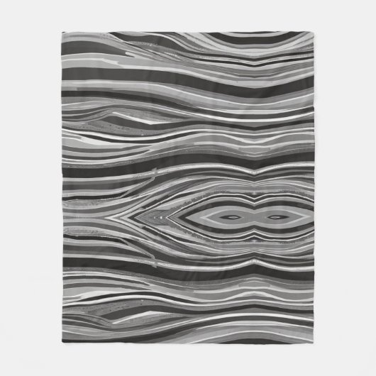 Monochrome Golven Fleece Deken (Voorkant)