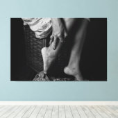 Monochrome Grace: An Artistic Study Canvas Afdruk (Insitu (Houten vloer))