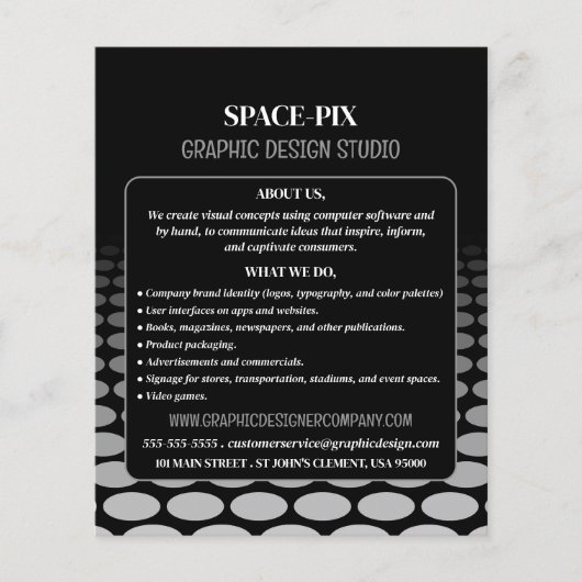 Monochrome grafische vormgeving, grafische vormgev flyer (Voorkant)