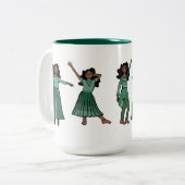Monochrome Green Dancer #1 Tweekleurige Koffiemok (Voorkant links)
