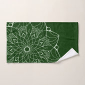 Monochrome Green Mandala Bath Towelset Bad Handdoek (Handdoek)
