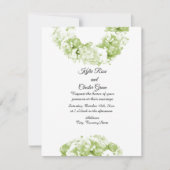 Monochrome Green Wreath Wedding Invitation Kaart (Voorkant)