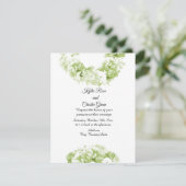 Monochrome Green Wreath Wedding Invitation Kaart (Staand voorkant)