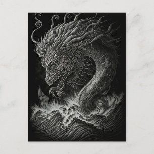Monochrome Griekse Mythologie Kraken Zee Monster Briefkaart