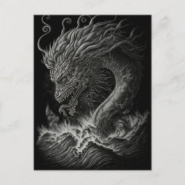Monochrome Griekse Mythologie Kraken Zee Monster Briefkaart