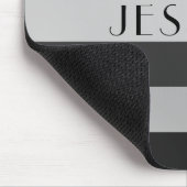 Monochrome grijs gestreepte patroonnaam gepersonal muismat (Hoek)