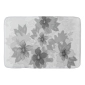 Monochrome grijze bloemen badmat (Voorkant)