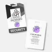 Monochrome grijze driehoeksbeveiligingspersoneel F Badge (Voor- en achterkant)