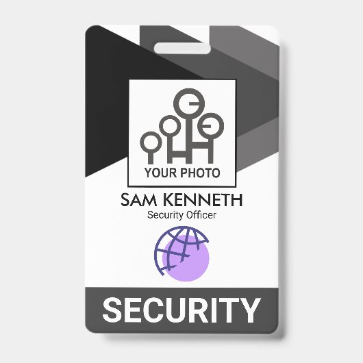 Monochrome grijze driehoeksbeveiligingspersoneel F Badge (Voorzijde)