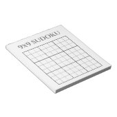 Monochrome grijze en witte 9x9 Sudoku-Sjabloon Notitieblok (Schuin)