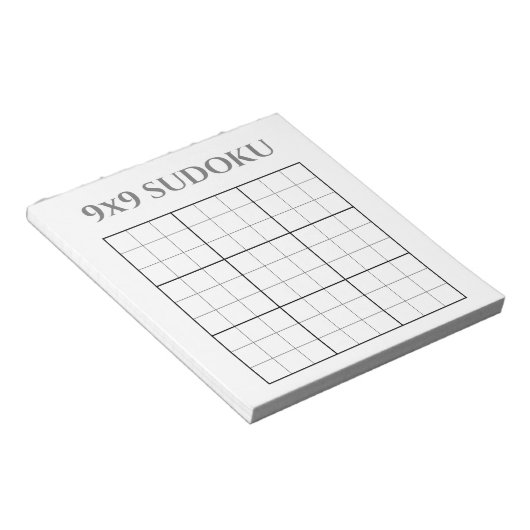 Monochrome grijze en witte 9x9 Sudoku-Sjabloon Notitieblok (Schuin)