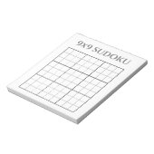 Monochrome grijze en witte 9x9 Sudoku-Sjabloon Notitieblok (Linkerzijde)