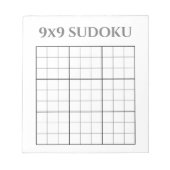 Monochrome grijze en witte 9x9 Sudoku-Sjabloon Notitieblok (Voorkant)