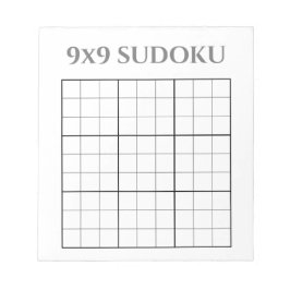Monochrome grijze en witte 9x9 Sudoku-Sjabloon Notitieblok