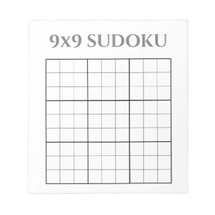 Monochrome grijze en witte 9x9 Sudoku-Sjabloon Notitieblok