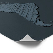 Monochrome grijze minimalistische Wereldkaart Poster (Hoek)