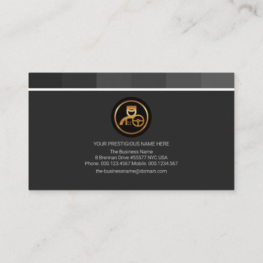 Monochrome grijze strap visitekaartje (Achterkant)