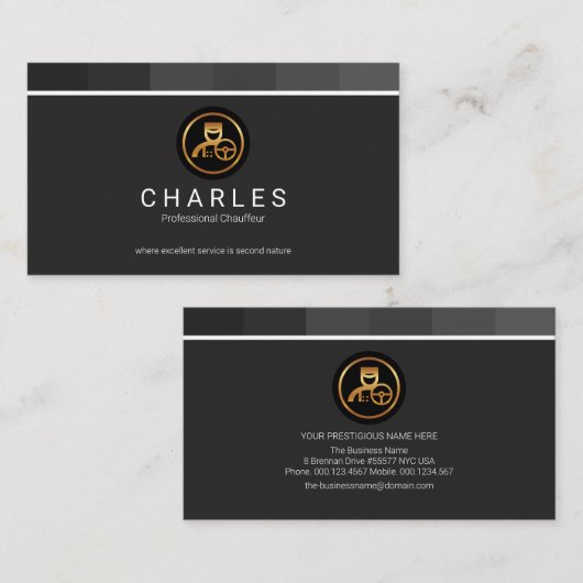 Monochrome grijze strap visitekaartje (Voorkant / Achterkant)