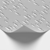 Monochrome grijze vis cadeaupapier (Hoek)