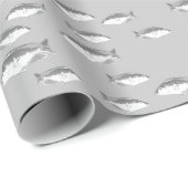 Monochrome grijze vis cadeaupapier (Rol Hoek)