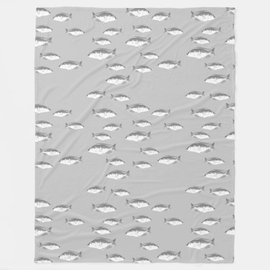 Monochrome grijze vis fleece deken (Voorkant)