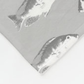 Monochrome grijze vis fleece deken (Hoek)
