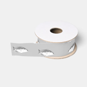 Monochrome grijze vis grosgrain lint